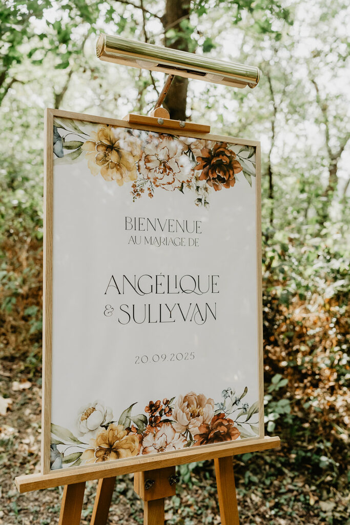 mariage bienvenue fleuriste